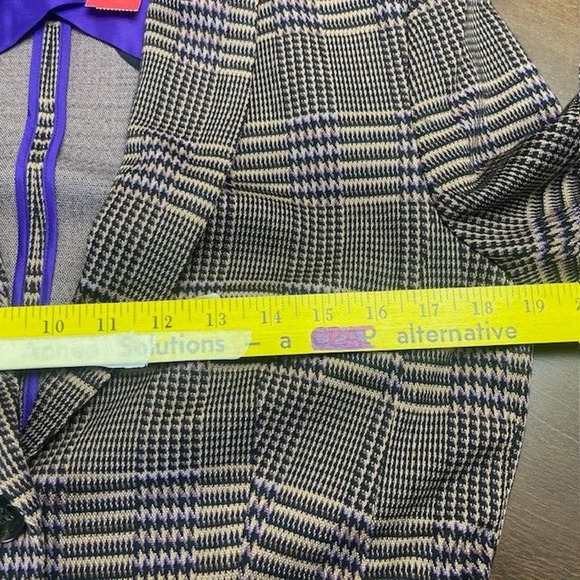 Marc Cain Women’s Plaid Tan Purple Blazer Jacket N4 US Size 10 NWT Retail $790 - Picture 13 of 14